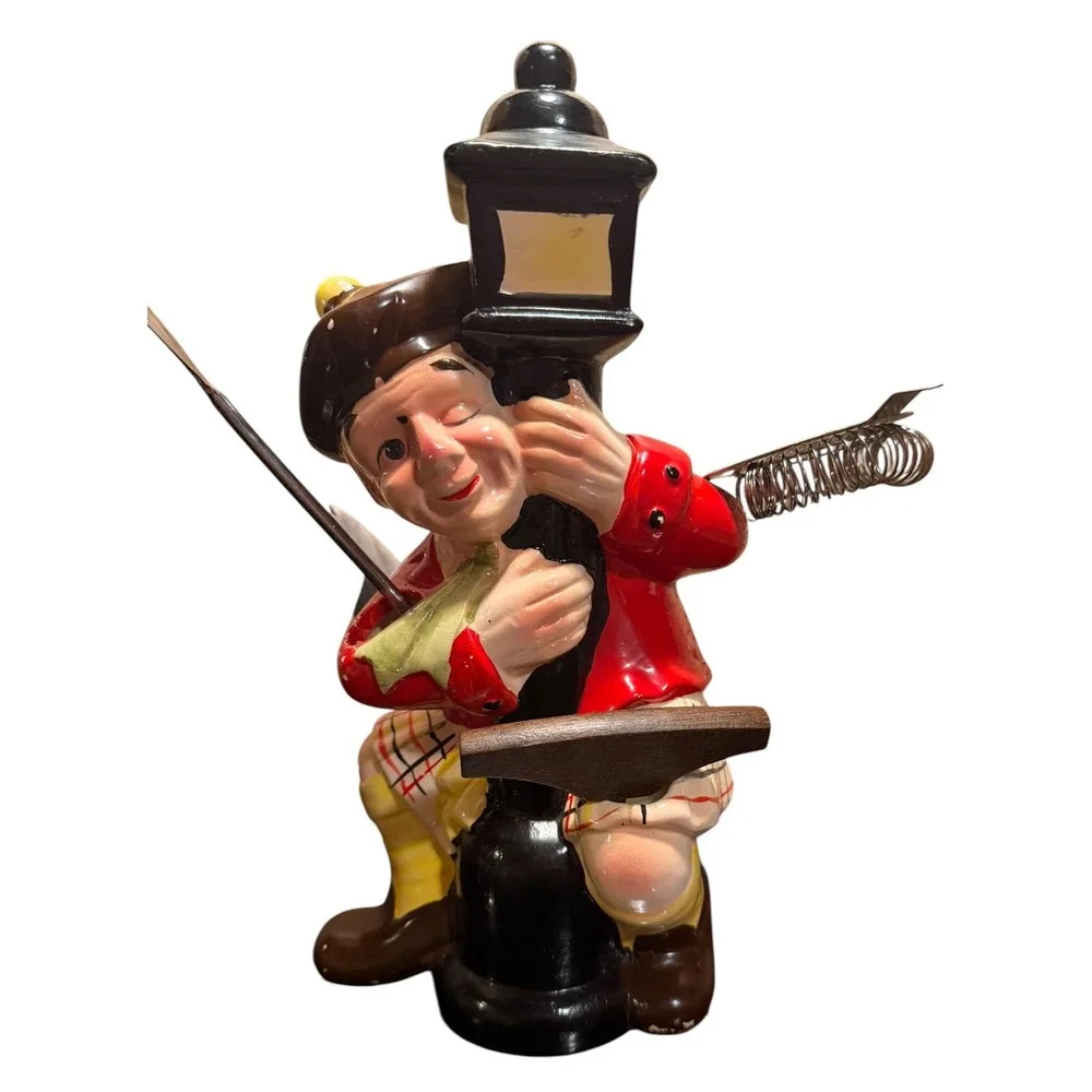 Vintage Kitsch Barware Figurine Cocktail Pick Holder Lamp MCM Retro Whimsical